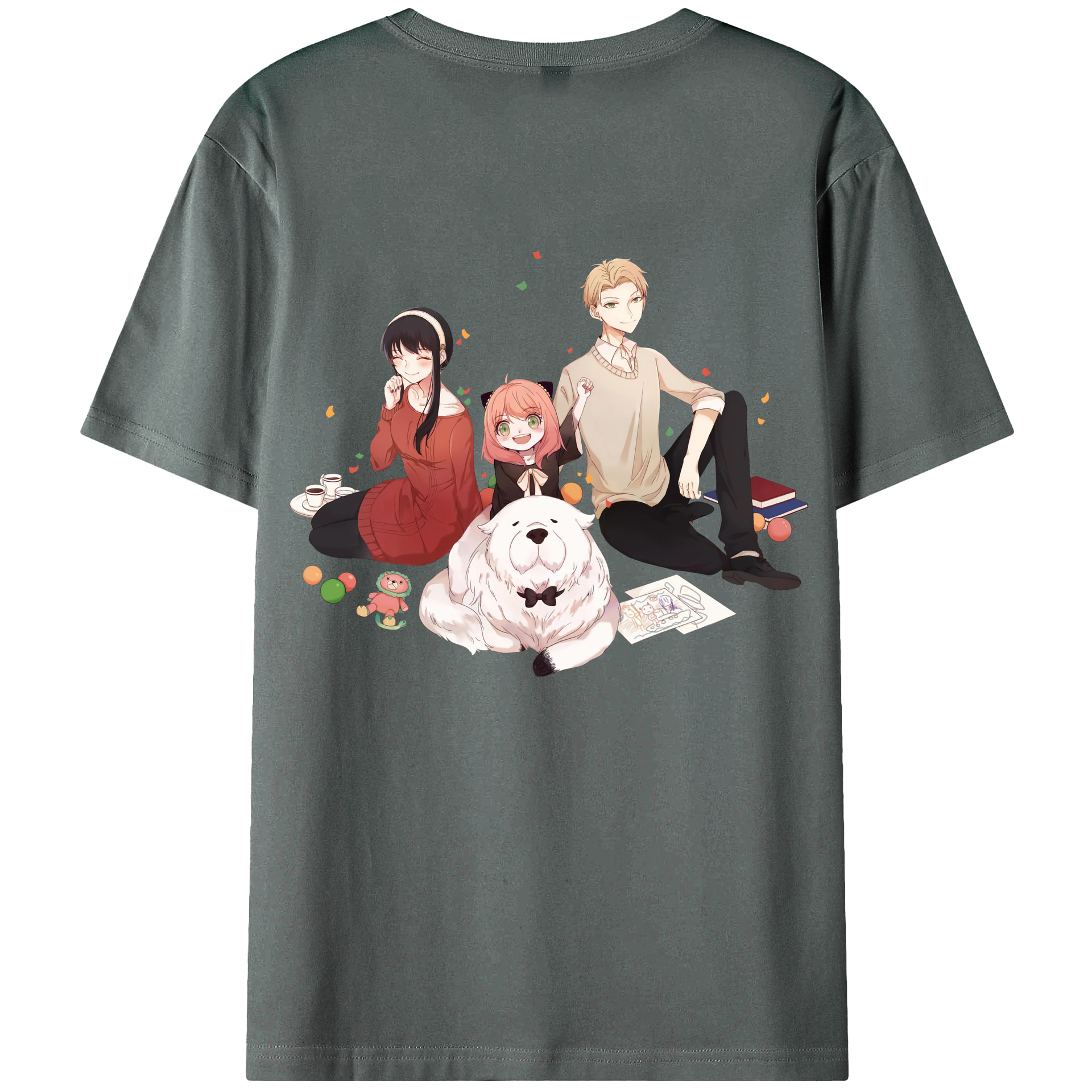 （画像用） SPY×FAMILY间谍家家酒 綿100％ メンズ半袖Tシャツ（バックプリント） 通気性